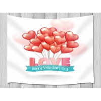 Heart Shaped Balloon Valentine's Day Wall Hanging Tapestry Smooth Supple   253345480548